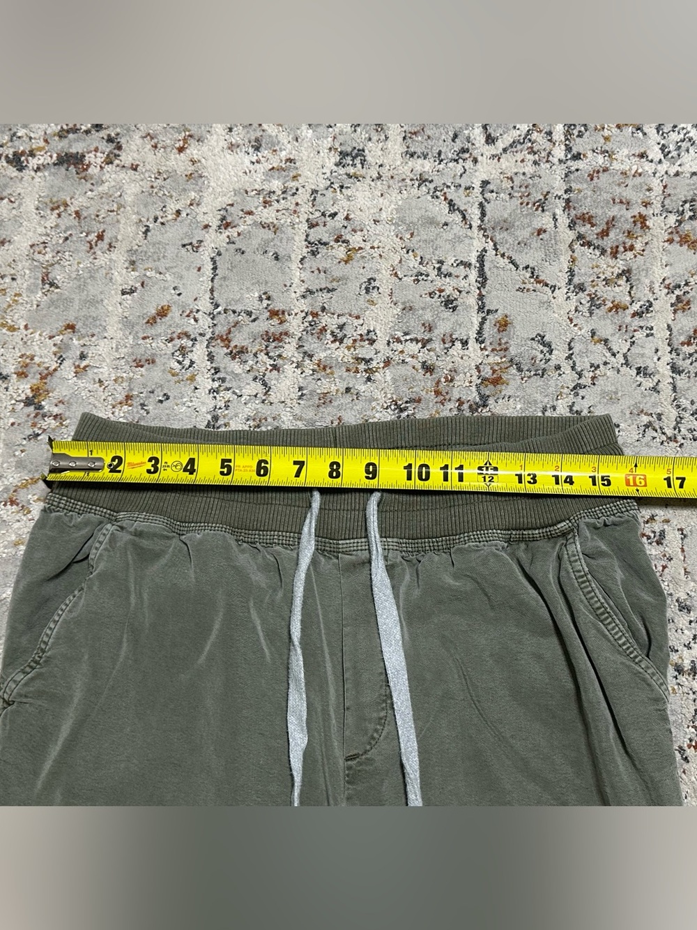 Aerie Ribbed Woven Jogger Track Pants Olive Green Lyocell size Medium - Picture 5 of 11